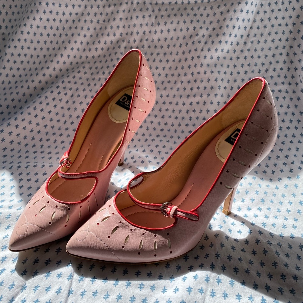Dolce & Gabbana Pink Mary Jane Pumps Heels